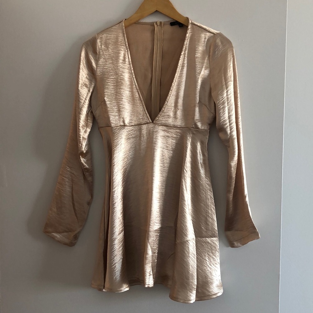 Rose Gold Metallic Mini Dress
